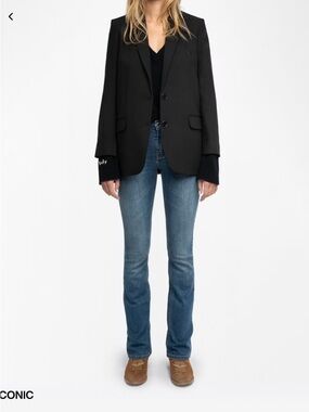 Zadig & Voltaire Strass Black Tailored Blazer stars